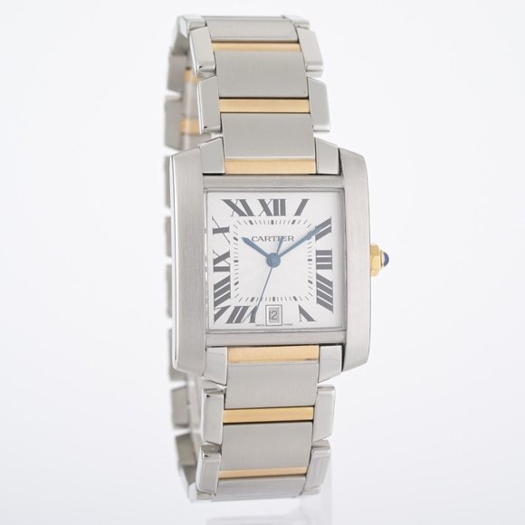 Cartier Tank Francaise 2302 Large 18k Yellow Gold/Steel 28x32mm Automatic Watch - Picture 3 of 13
